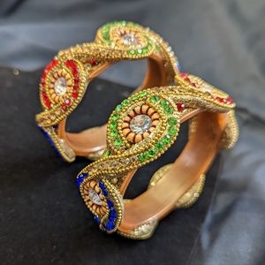 Indian multi color Bangles Bracelet Kada set